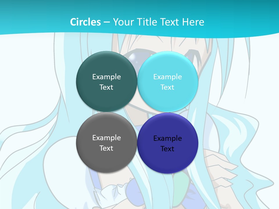 A Girl With Long Blue Hair And Blue Eyes PowerPoint Template