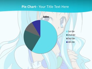 A Girl With Long Blue Hair And Blue Eyes PowerPoint Template