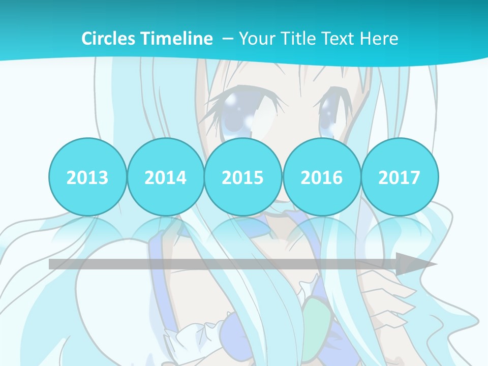 A Girl With Long Blue Hair And Blue Eyes PowerPoint Template