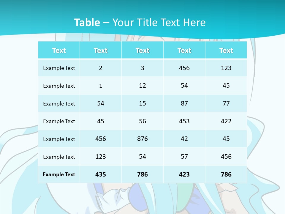 A Girl With Long Blue Hair And Blue Eyes PowerPoint Template