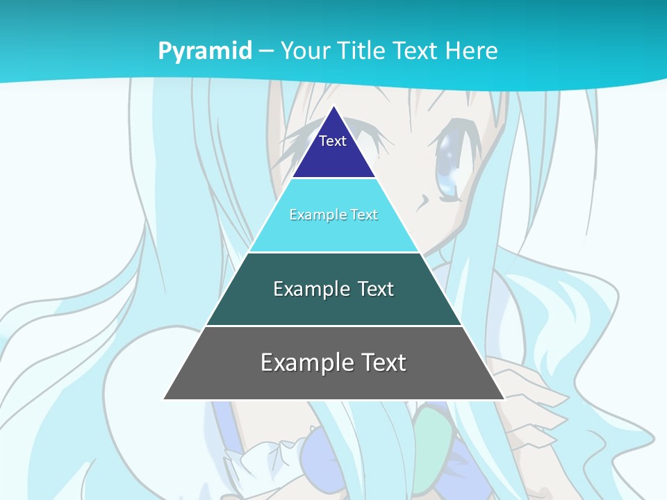 A Girl With Long Blue Hair And Blue Eyes PowerPoint Template