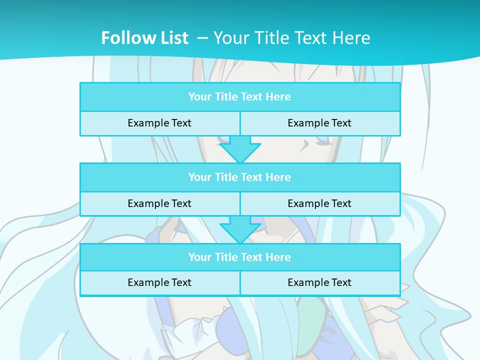 A Girl With Long Blue Hair And Blue Eyes PowerPoint Template