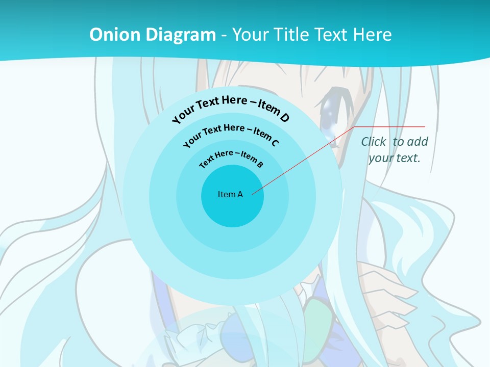 A Girl With Long Blue Hair And Blue Eyes PowerPoint Template