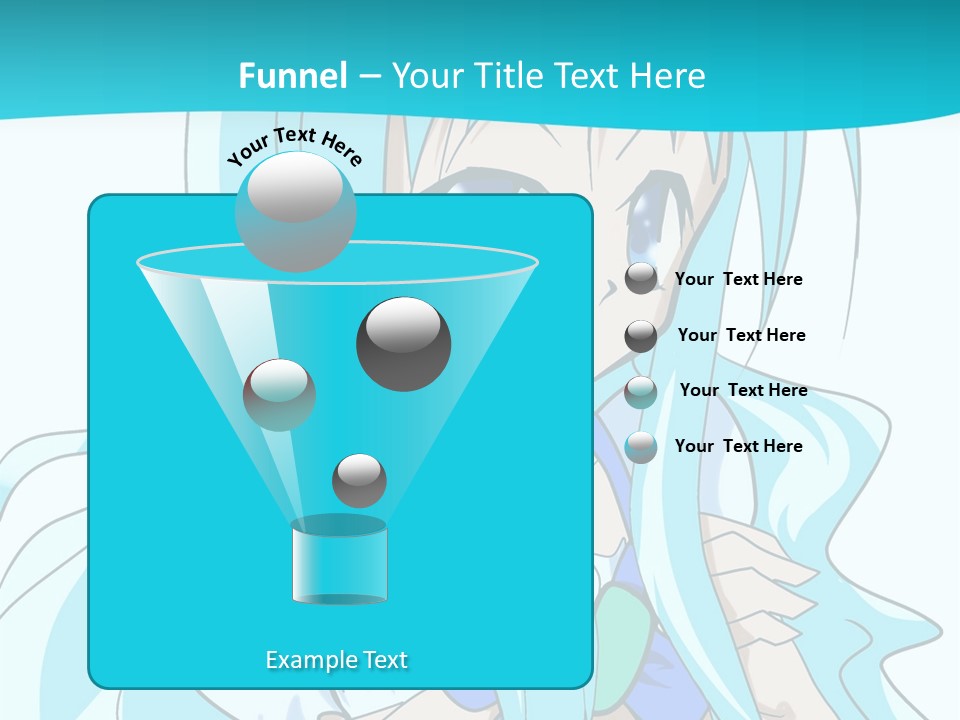 A Girl With Long Blue Hair And Blue Eyes PowerPoint Template