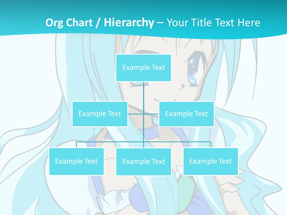 A Girl With Long Blue Hair And Blue Eyes PowerPoint Template