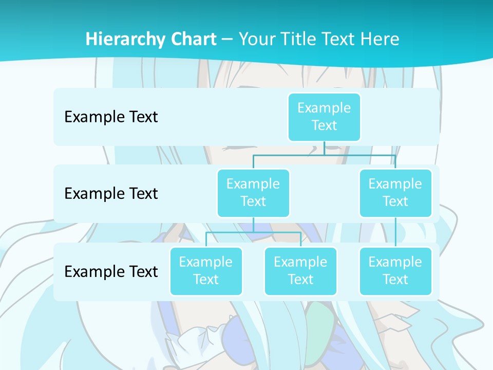 A Girl With Long Blue Hair And Blue Eyes PowerPoint Template