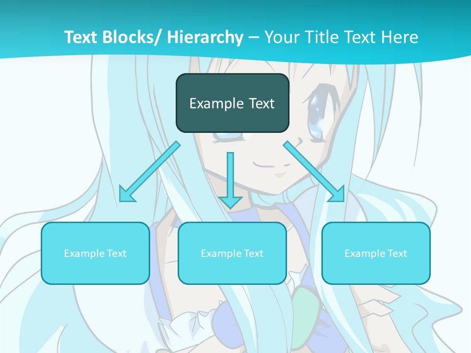 A Girl With Long Blue Hair And Blue Eyes PowerPoint Template