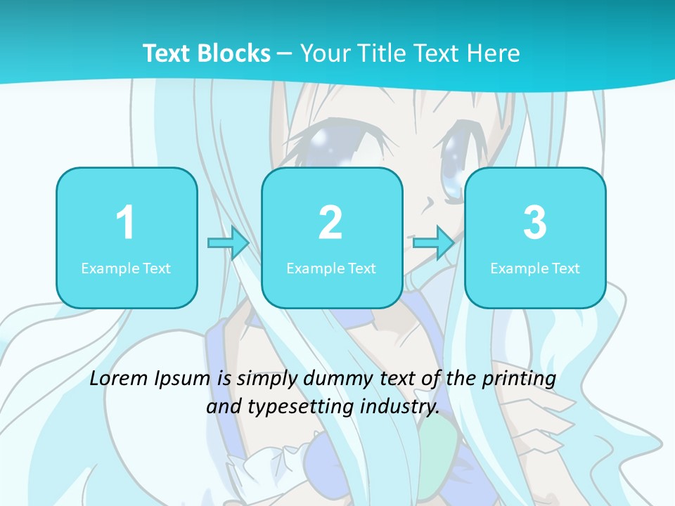 A Girl With Long Blue Hair And Blue Eyes PowerPoint Template