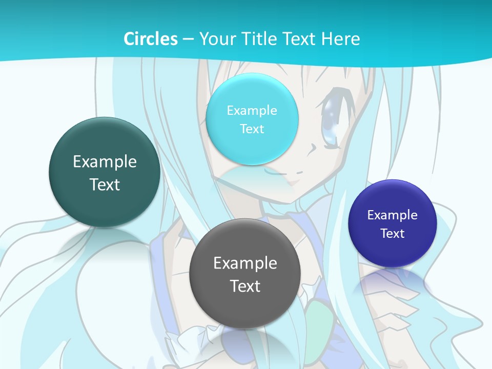 A Girl With Long Blue Hair And Blue Eyes PowerPoint Template