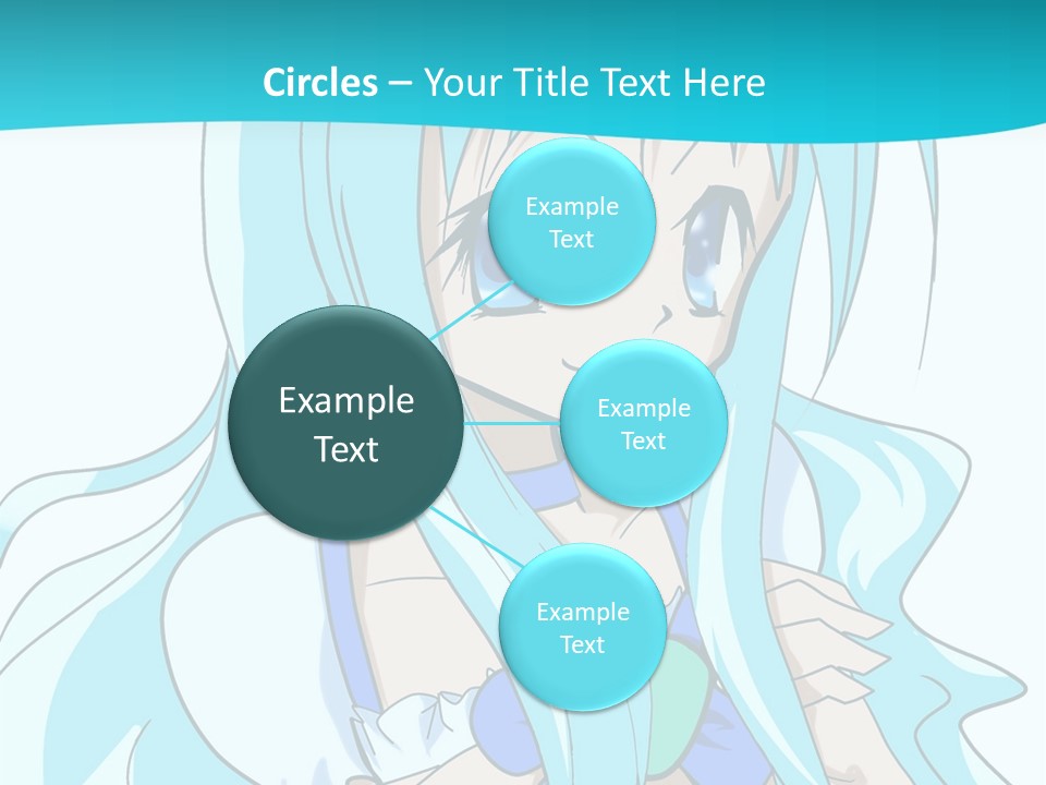 A Girl With Long Blue Hair And Blue Eyes PowerPoint Template
