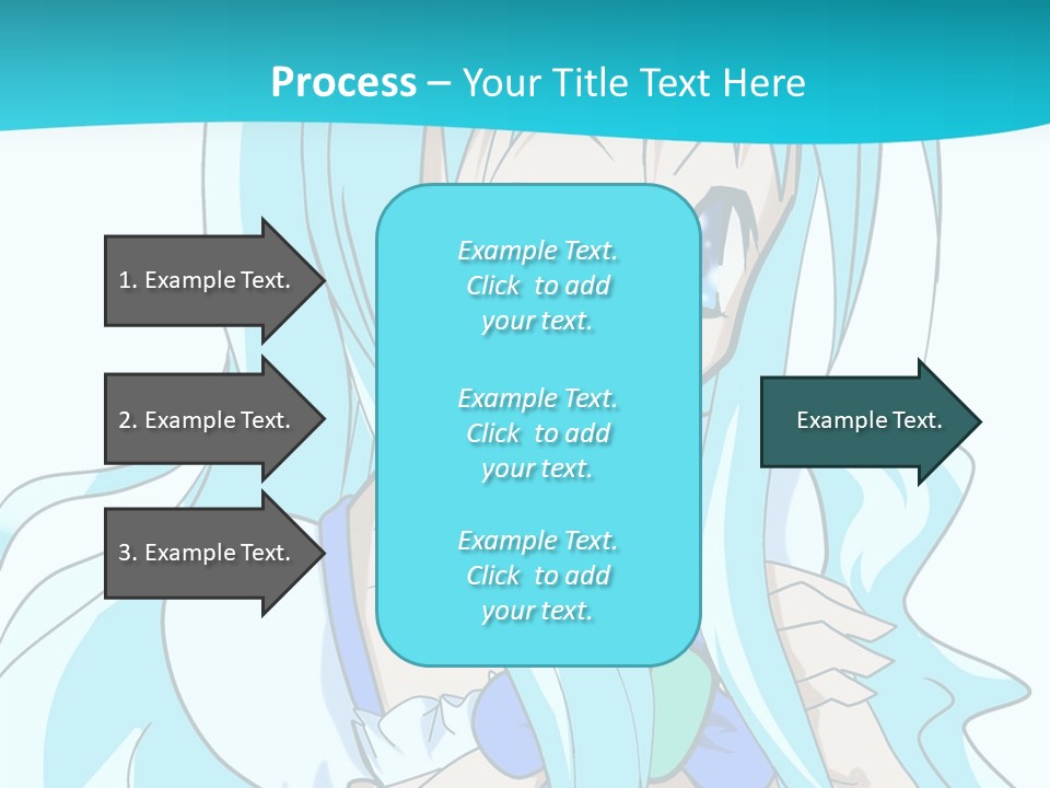 A Girl With Long Blue Hair And Blue Eyes PowerPoint Template