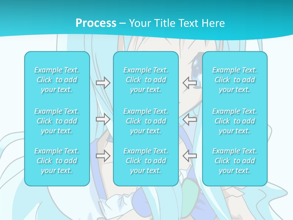 A Girl With Long Blue Hair And Blue Eyes PowerPoint Template