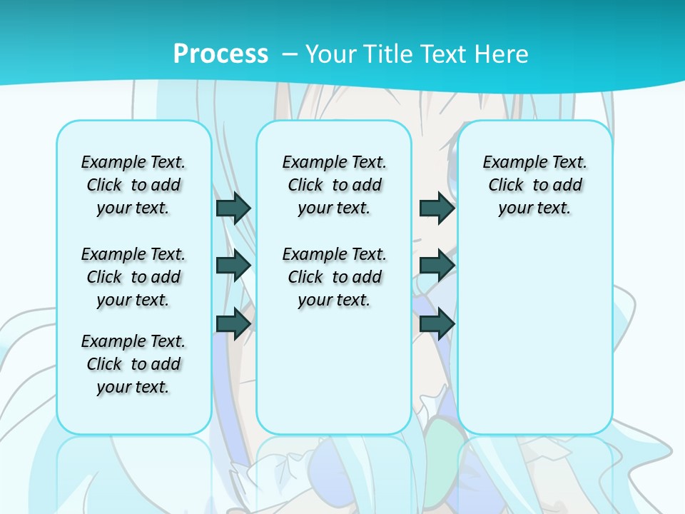 A Girl With Long Blue Hair And Blue Eyes PowerPoint Template