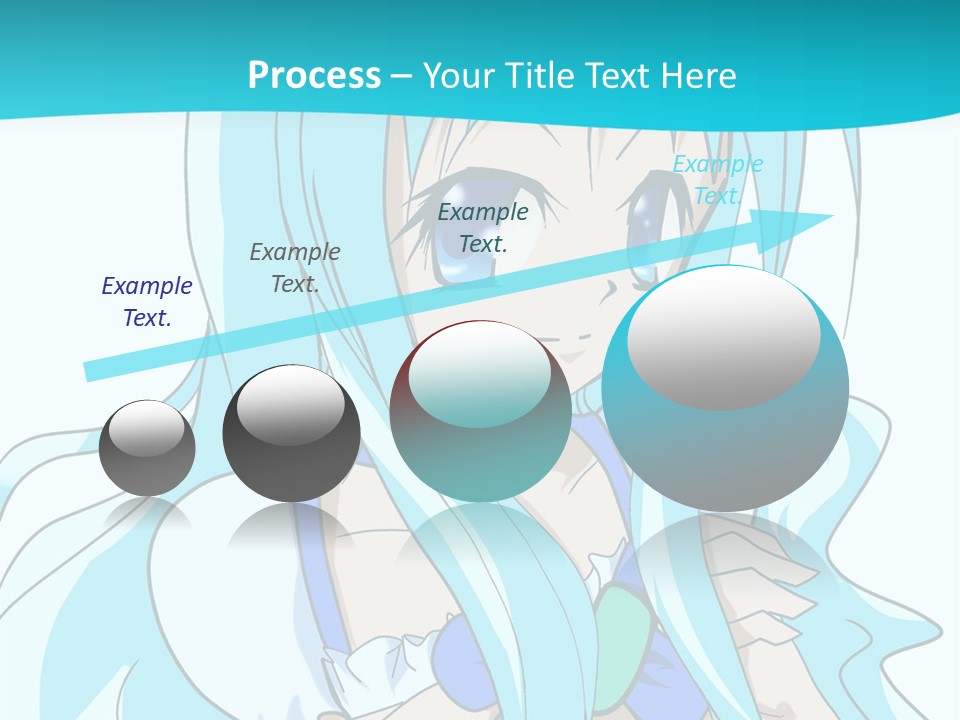 A Girl With Long Blue Hair And Blue Eyes PowerPoint Template