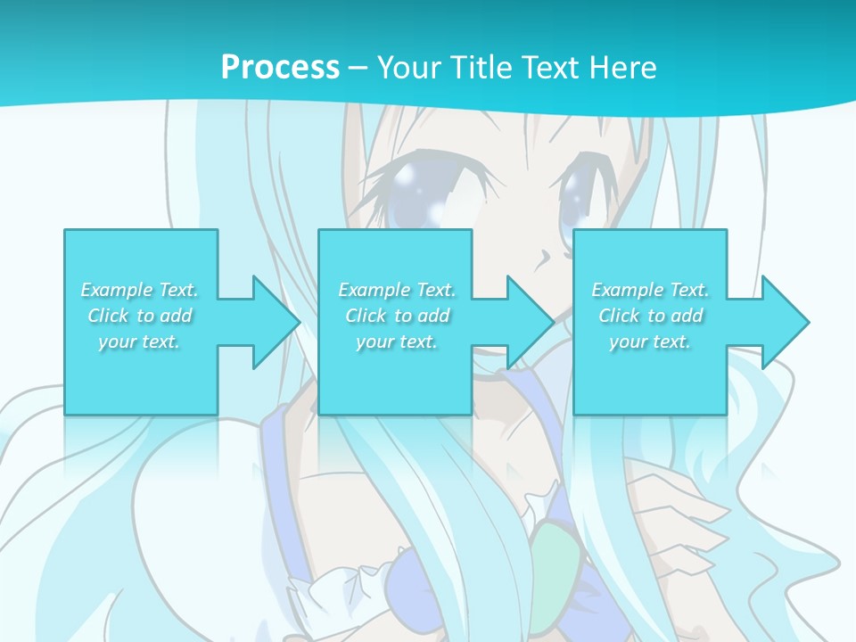 A Girl With Long Blue Hair And Blue Eyes PowerPoint Template