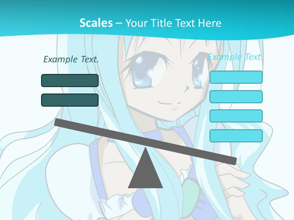 A Girl With Long Blue Hair And Blue Eyes PowerPoint Template