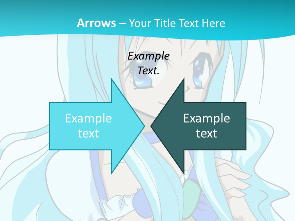 A Girl With Long Blue Hair And Blue Eyes PowerPoint Template