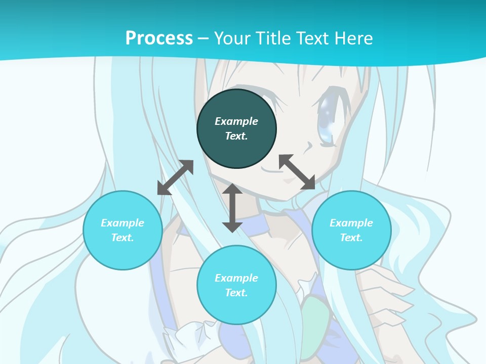A Girl With Long Blue Hair And Blue Eyes PowerPoint Template
