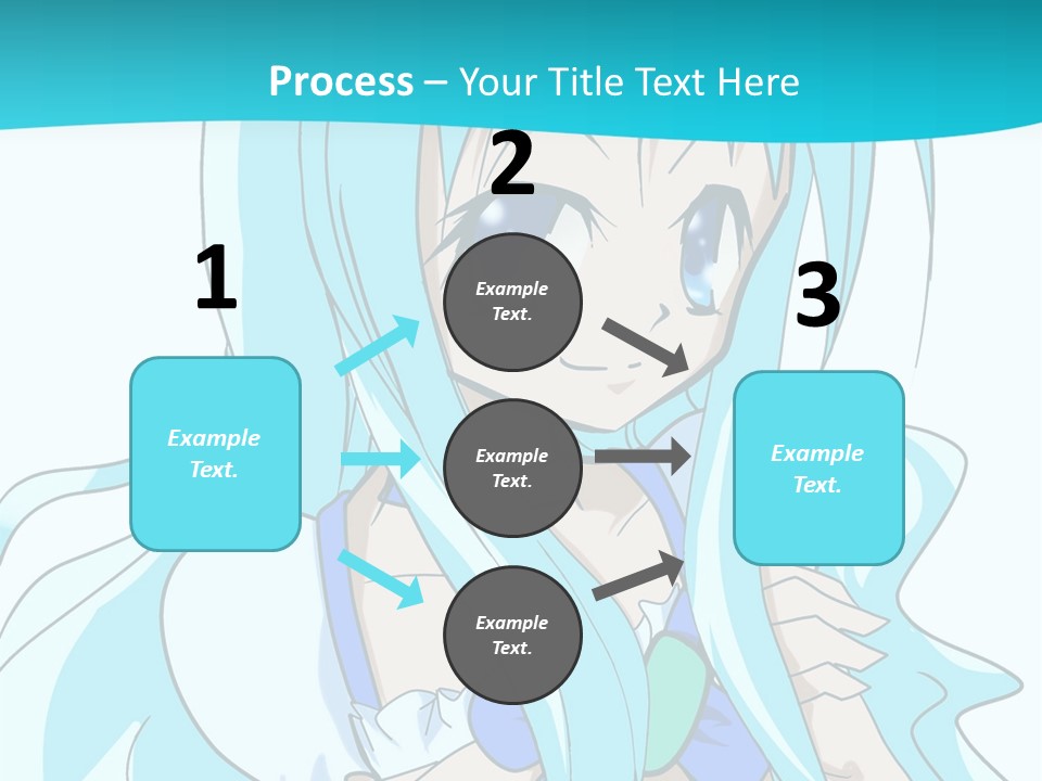 A Girl With Long Blue Hair And Blue Eyes PowerPoint Template