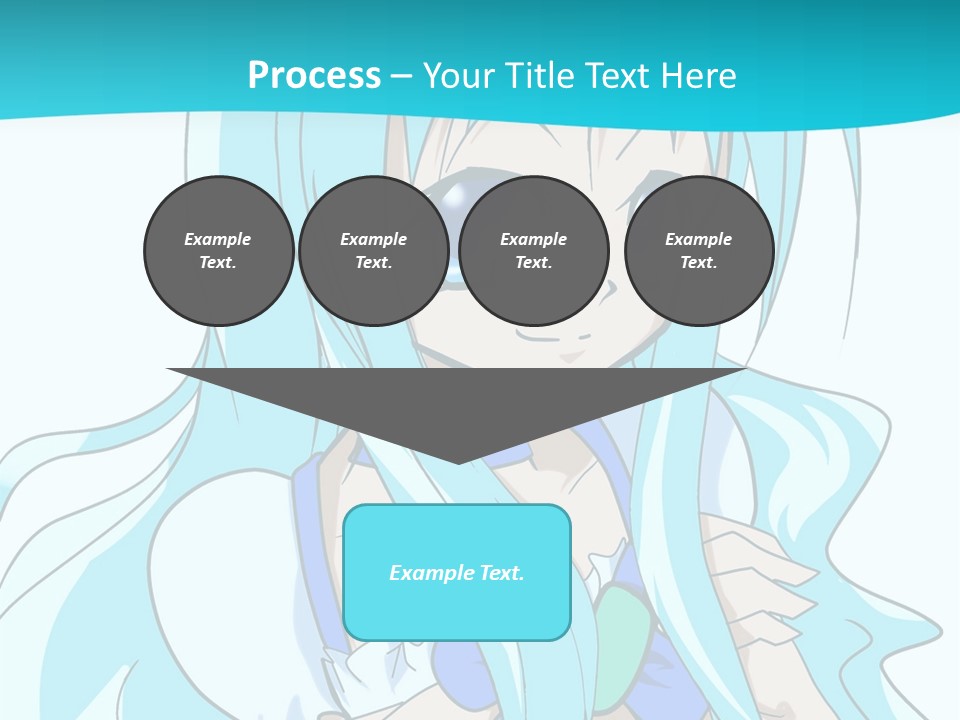 A Girl With Long Blue Hair And Blue Eyes PowerPoint Template