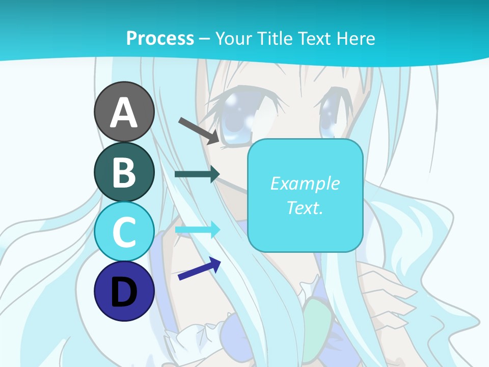 A Girl With Long Blue Hair And Blue Eyes PowerPoint Template