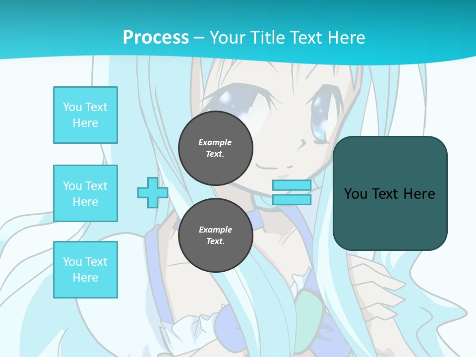 A Girl With Long Blue Hair And Blue Eyes PowerPoint Template