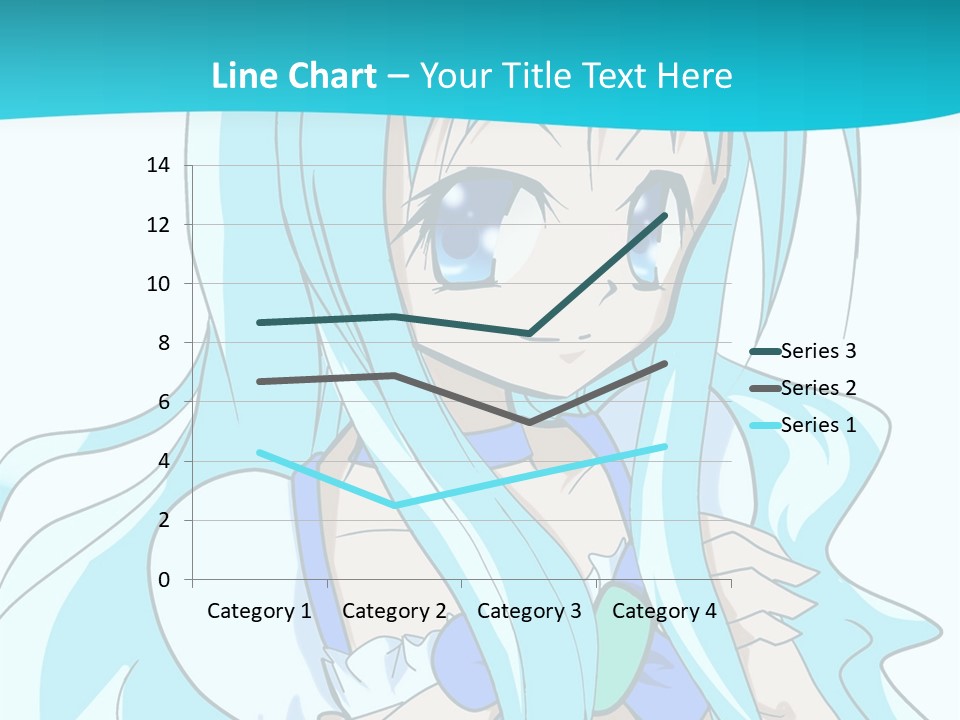 A Girl With Long Blue Hair And Blue Eyes PowerPoint Template