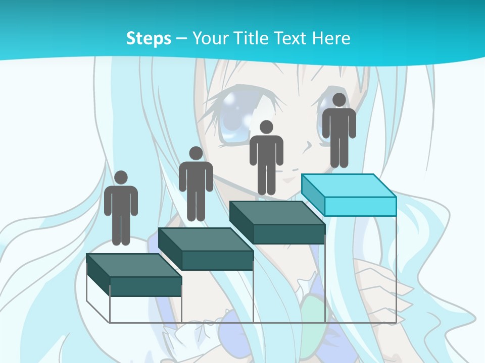 A Girl With Long Blue Hair And Blue Eyes PowerPoint Template