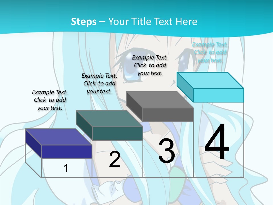 A Girl With Long Blue Hair And Blue Eyes PowerPoint Template