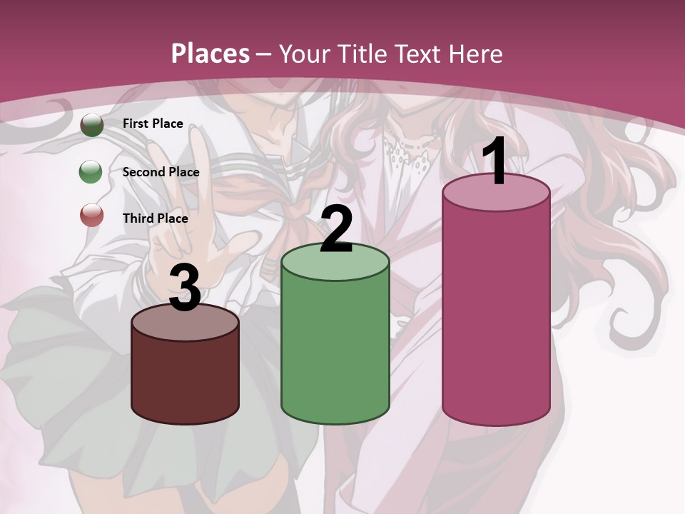 A Couple Of Anime Characters With A Pink Background PowerPoint Template