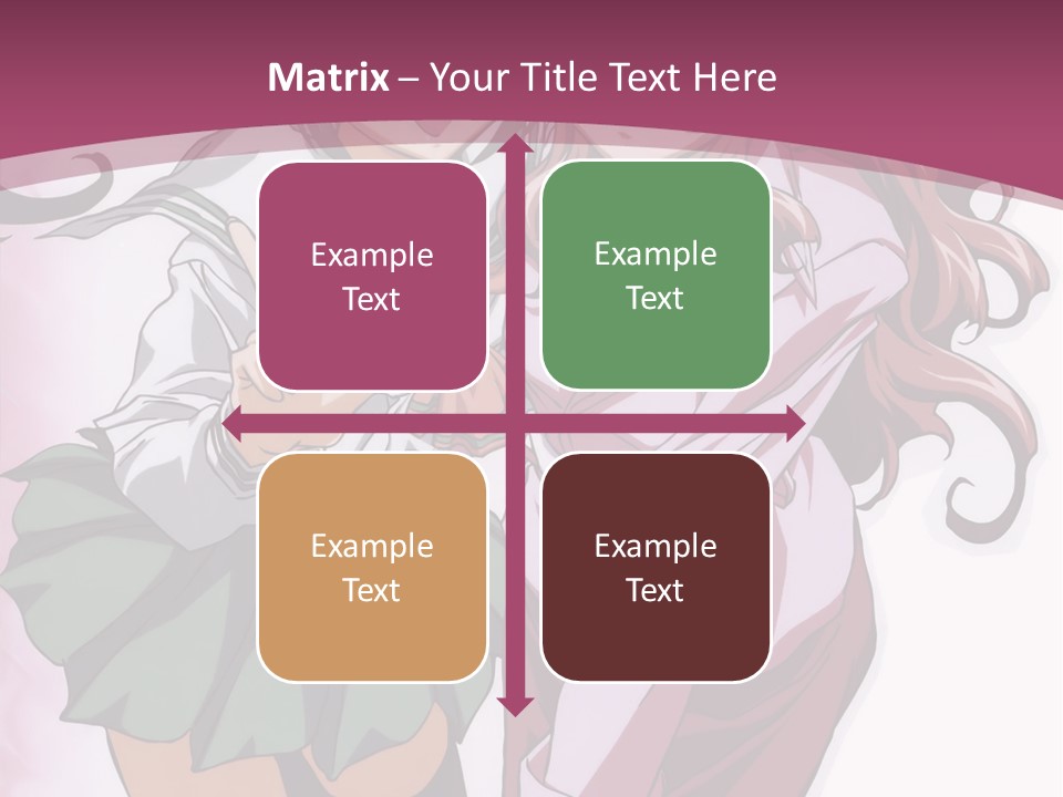 A Couple Of Anime Characters With A Pink Background PowerPoint Template