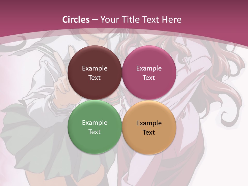 A Couple Of Anime Characters With A Pink Background PowerPoint Template