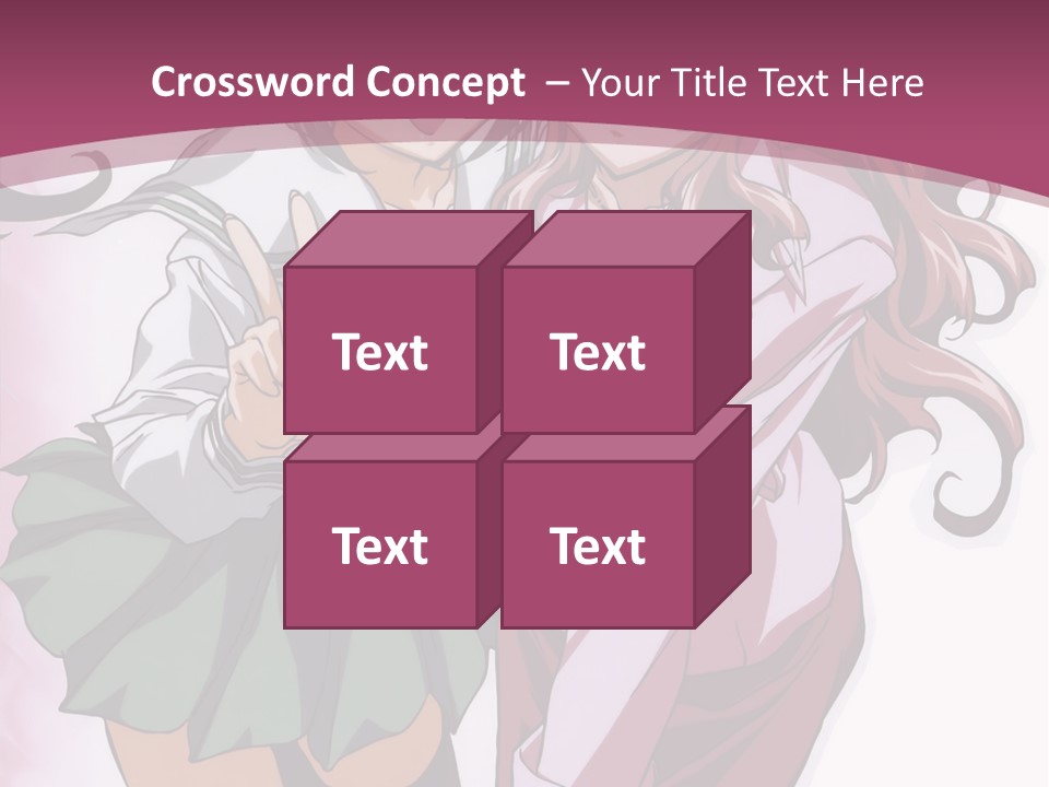 A Couple Of Anime Characters With A Pink Background PowerPoint Template