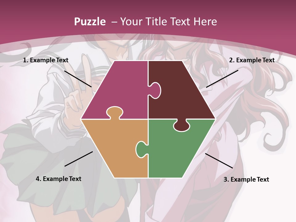 A Couple Of Anime Characters With A Pink Background PowerPoint Template