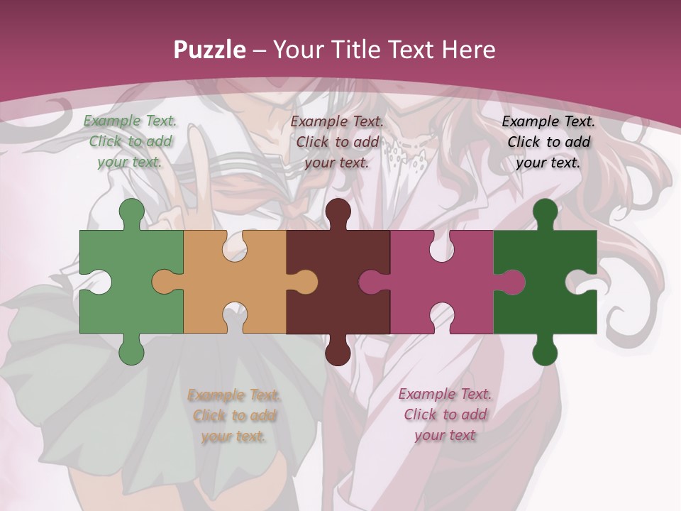 A Couple Of Anime Characters With A Pink Background PowerPoint Template