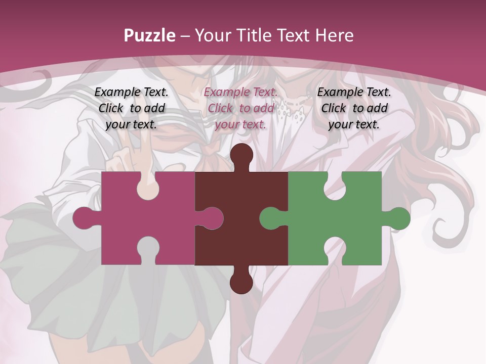 A Couple Of Anime Characters With A Pink Background PowerPoint Template