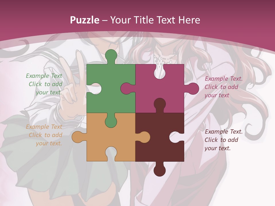A Couple Of Anime Characters With A Pink Background PowerPoint Template