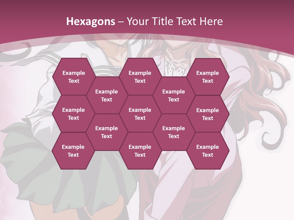 A Couple Of Anime Characters With A Pink Background PowerPoint Template