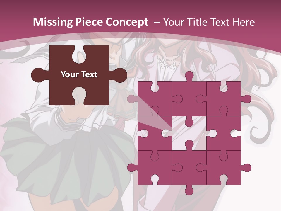 A Couple Of Anime Characters With A Pink Background PowerPoint Template