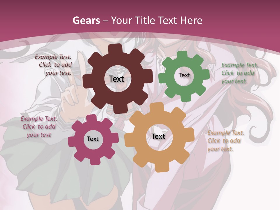 A Couple Of Anime Characters With A Pink Background PowerPoint Template