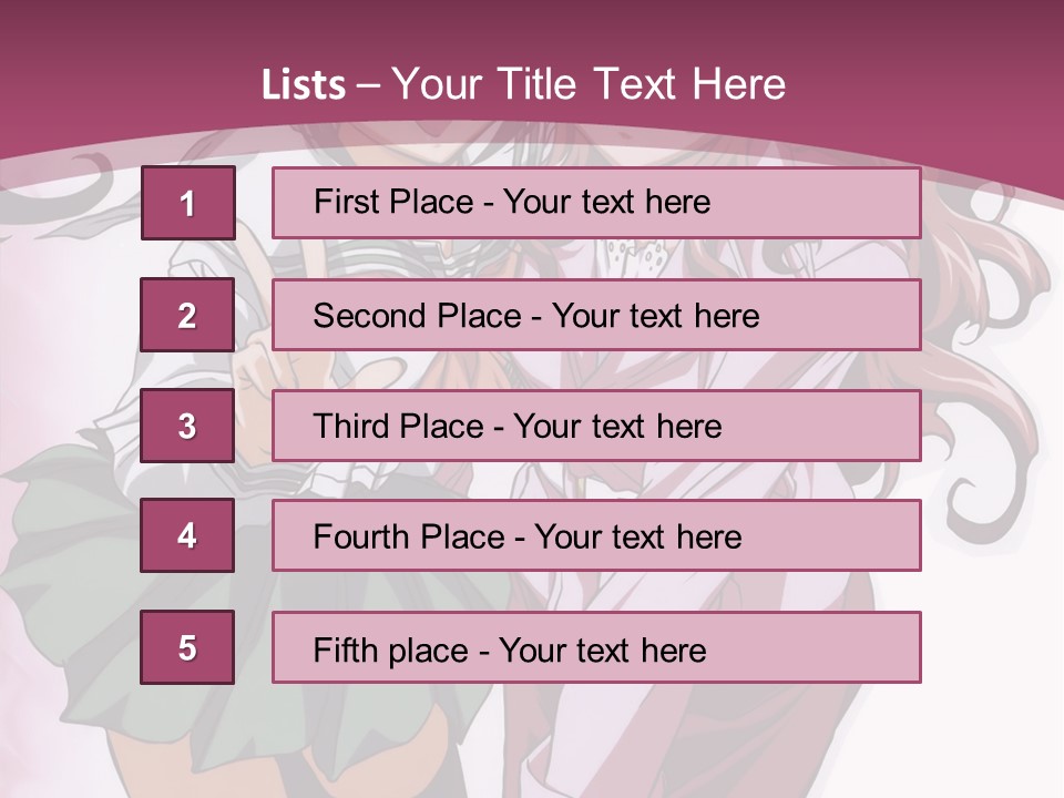 A Couple Of Anime Characters With A Pink Background PowerPoint Template