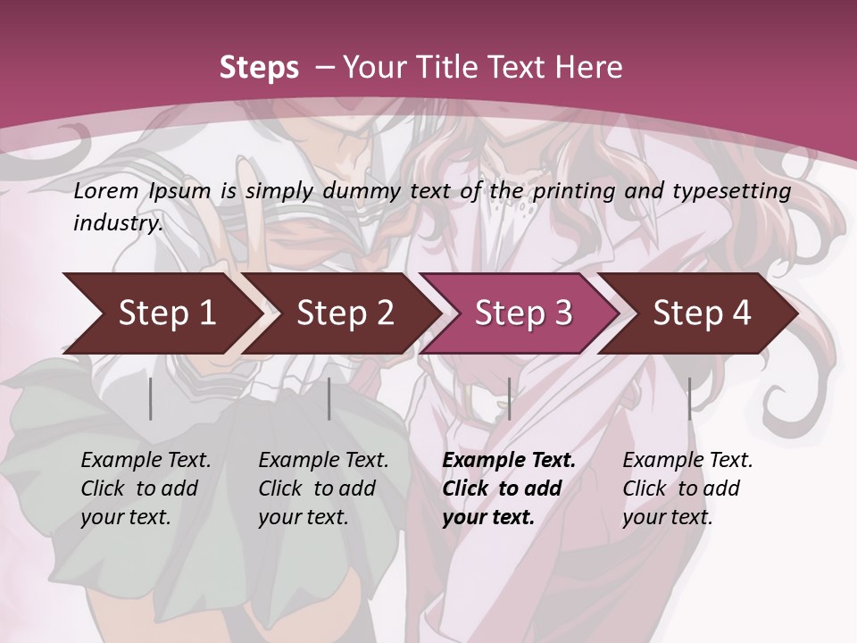 A Couple Of Anime Characters With A Pink Background PowerPoint Template