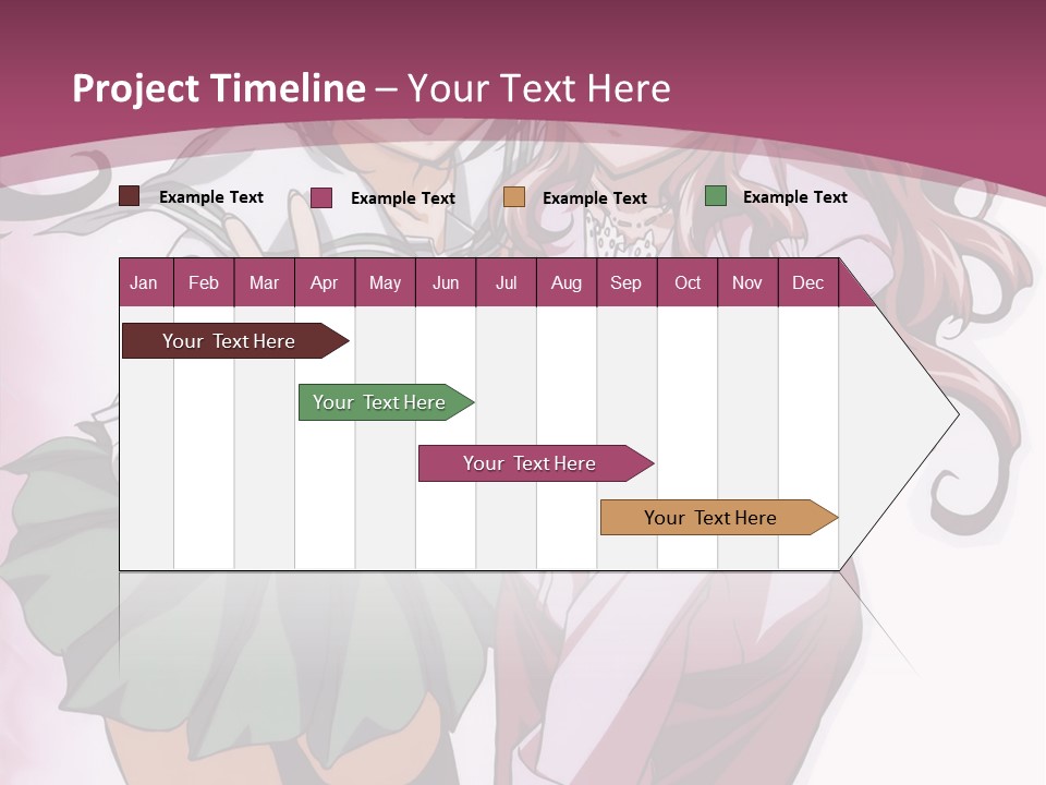 A Couple Of Anime Characters With A Pink Background PowerPoint Template