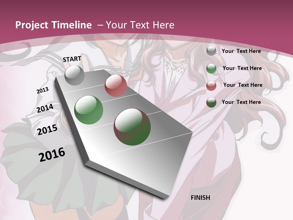 A Couple Of Anime Characters With A Pink Background PowerPoint Template