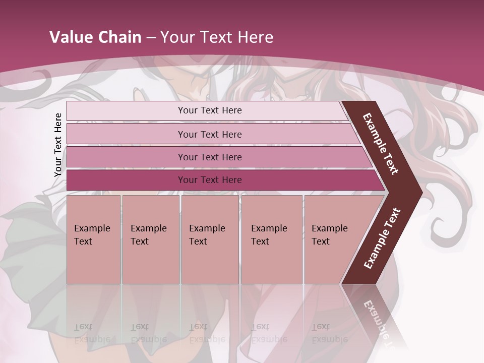 A Couple Of Anime Characters With A Pink Background PowerPoint Template