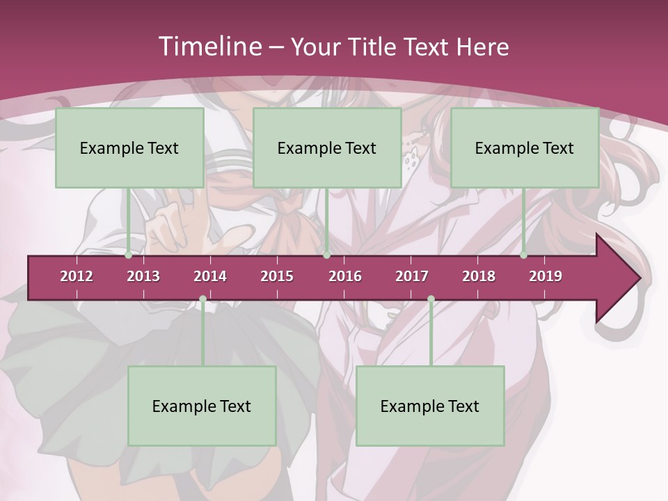 A Couple Of Anime Characters With A Pink Background PowerPoint Template