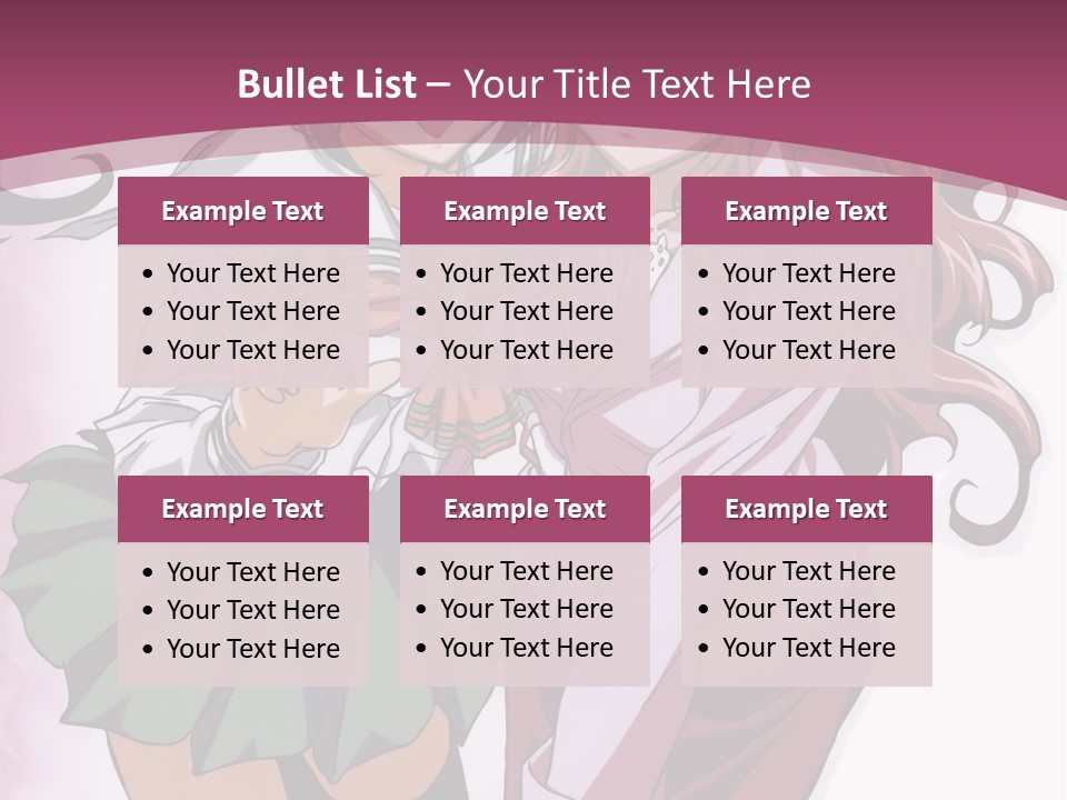 A Couple Of Anime Characters With A Pink Background PowerPoint Template