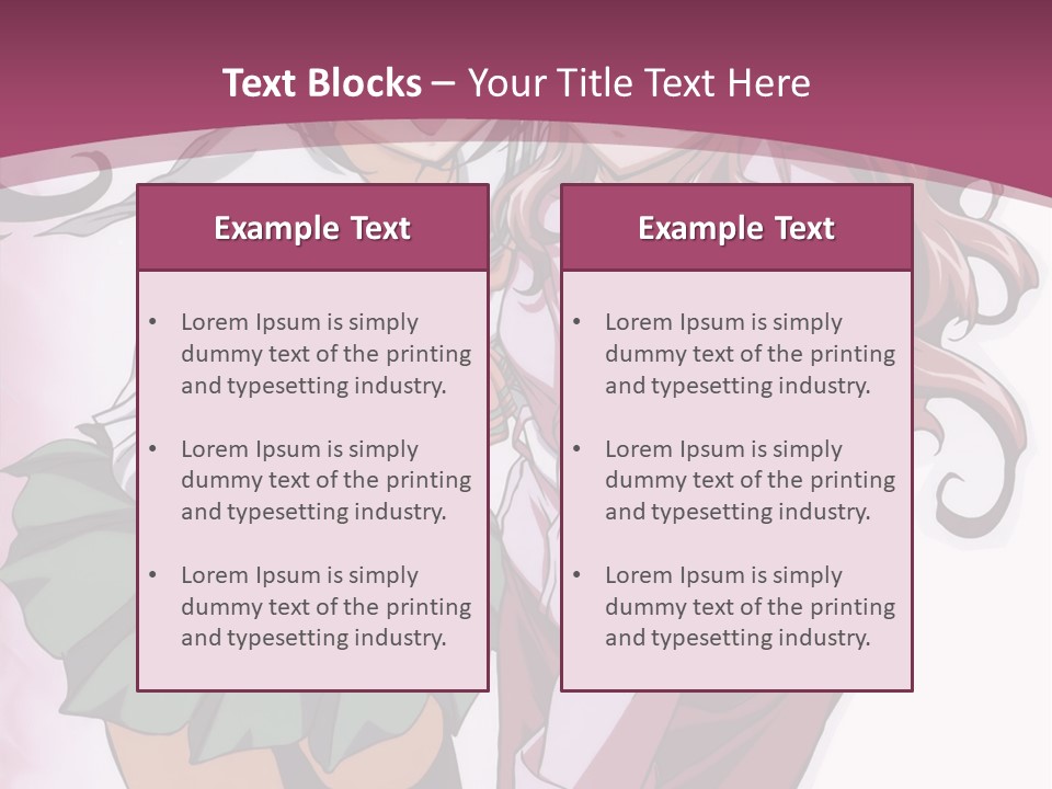 A Couple Of Anime Characters With A Pink Background PowerPoint Template
