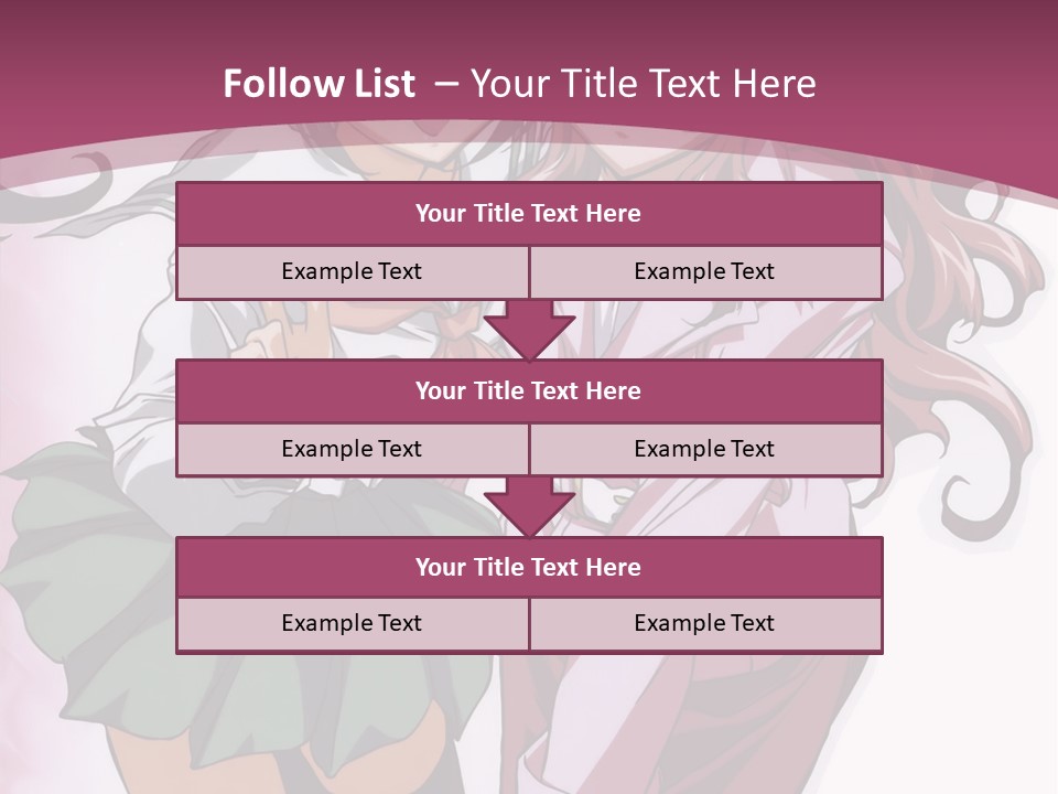 A Couple Of Anime Characters With A Pink Background PowerPoint Template