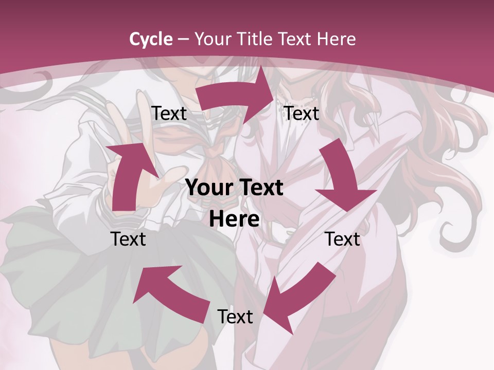 A Couple Of Anime Characters With A Pink Background PowerPoint Template